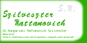 szilveszter mattanovich business card